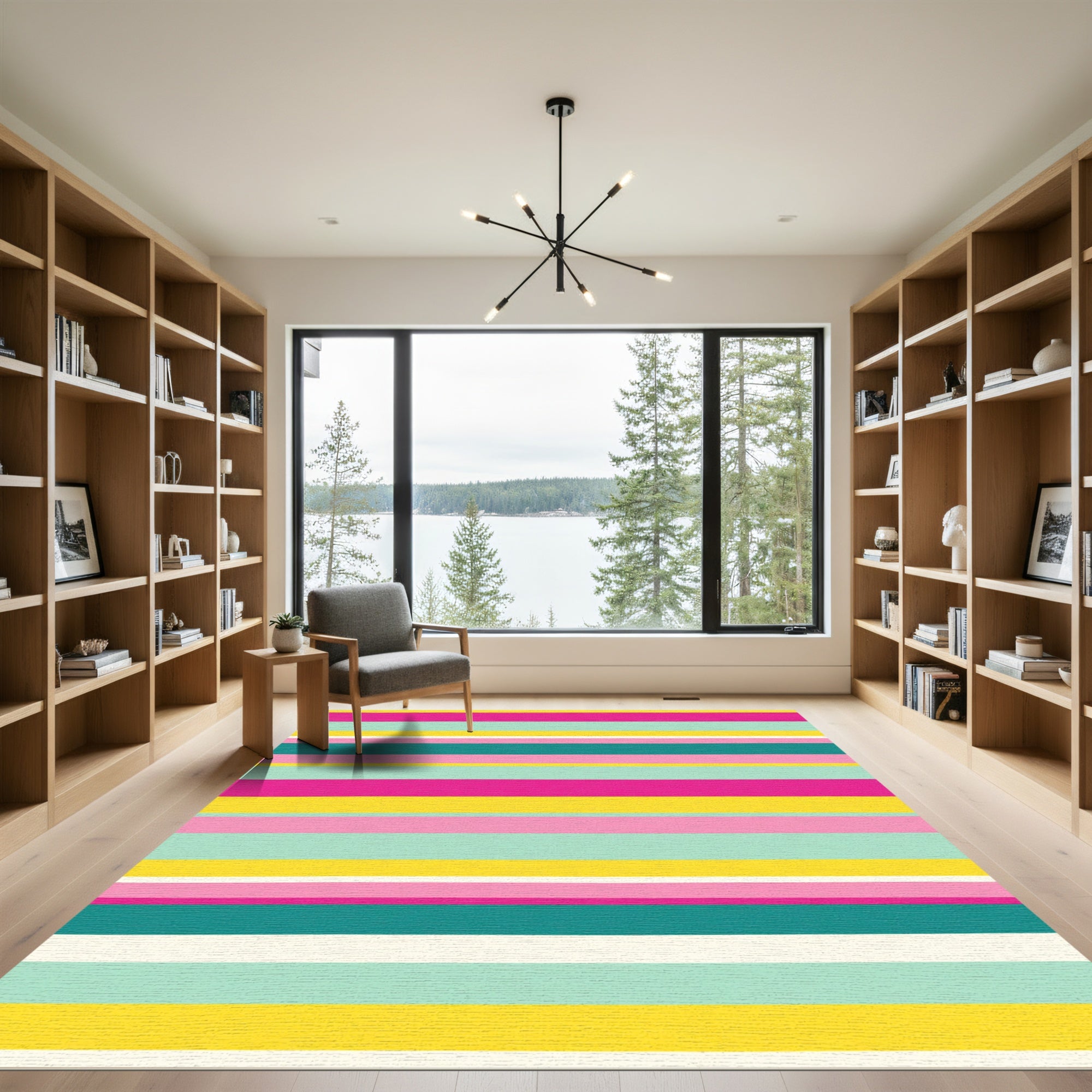 Vibrant Horizontal Candy Stripes Rug