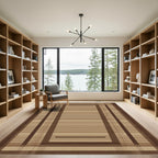 Brown Tan Plaid Rectangle Rug