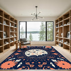 Coral Butterfly Sunburst Garden Rug