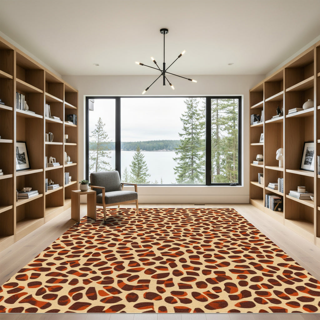 Earthy Leopard Spot Imprint Rug
