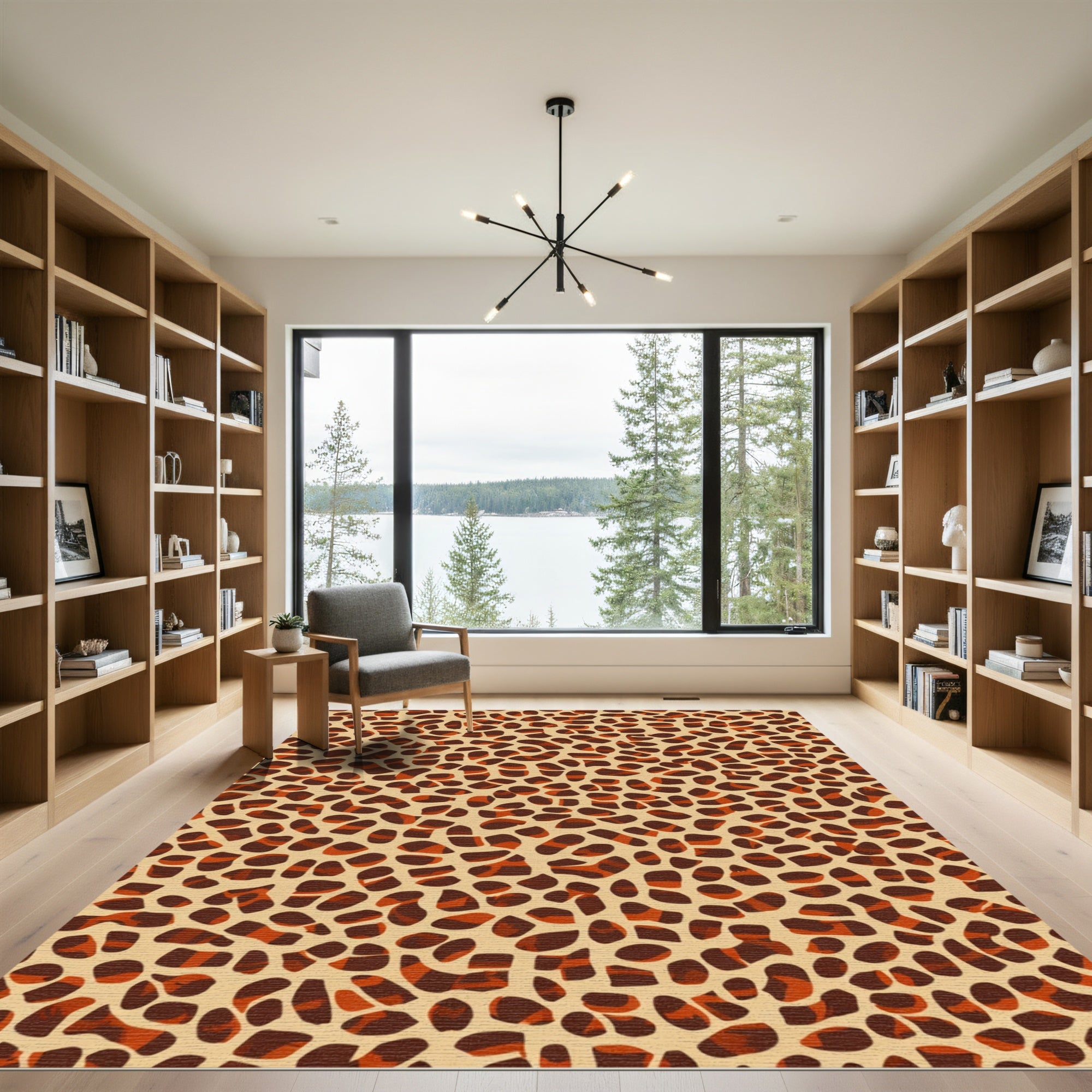 Earthy Leopard Spot Imprint Rug