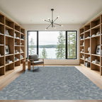Subtle Gray Abstract Pixel Swirl Rug
