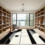 Monochromatic Abstract Geometric Arch Rug