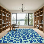 Bold Blue Leopard Skin Area Rug