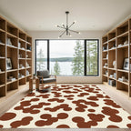 Cream Brown Blobs Scatter Rug