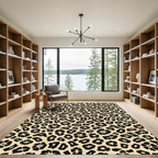 Black Floral Spots on Cream Background Rug