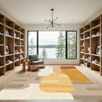 Abstract Earthy Tone Organic Shapes Rug