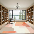 Abstract geometric peach terracotta blocks Rug