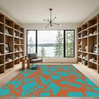 Organic Amber Vine Teal Flow Rug