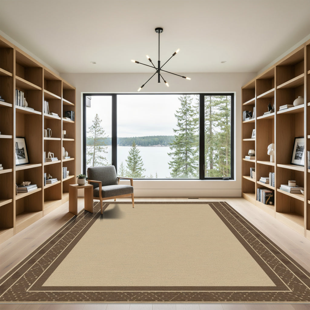 Classic Earth Tone Diamond Border Rug