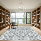 Modern Gray Abstract Ogee Rug