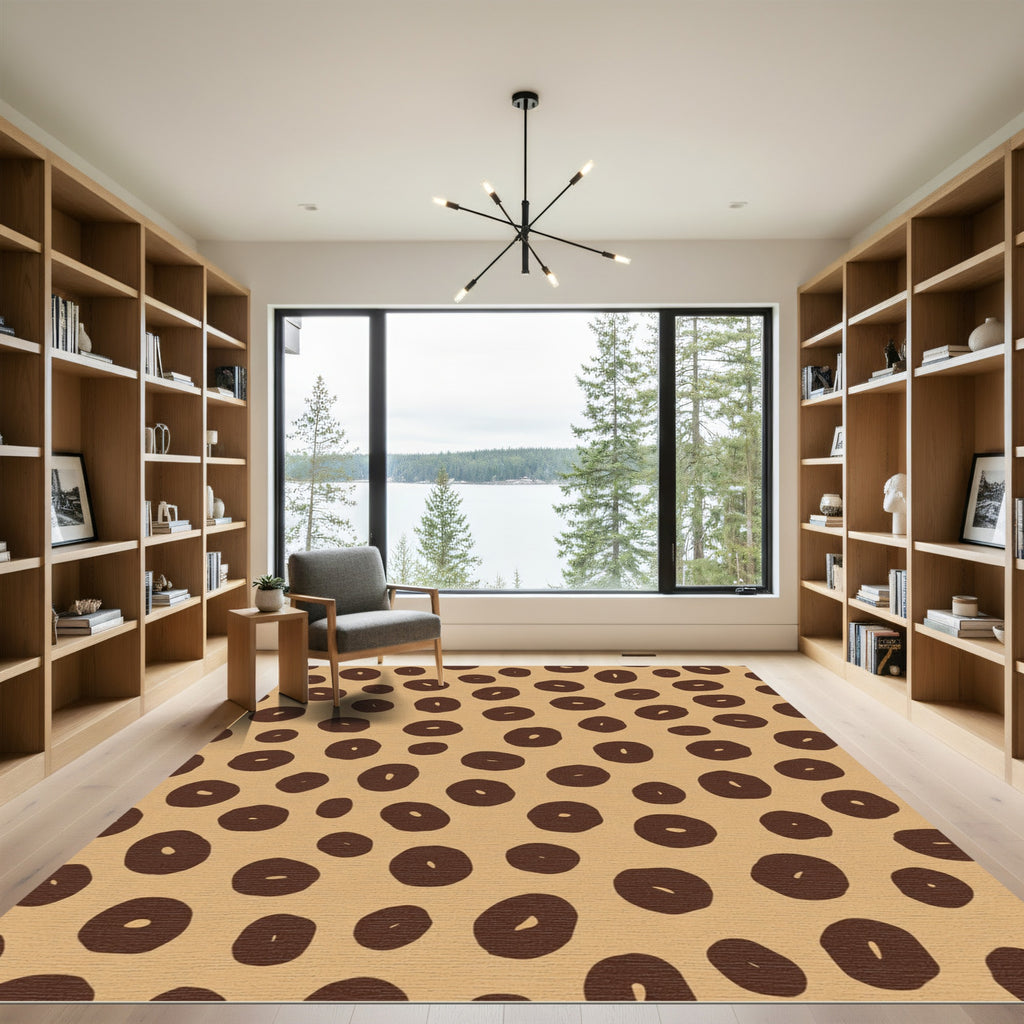 Brown Organic Spots Abstract Rug