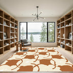 Terracotta White Organic Intertwined Loops Rug