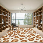 Brown Beige Animal Spots Rug