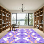 Lavender Purple Abstract Organic Shapes Rug
