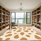 Brown Spots Cream Background Accents Rug