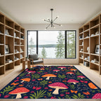 Whimsical Cats and Mushrooms Garden Rug