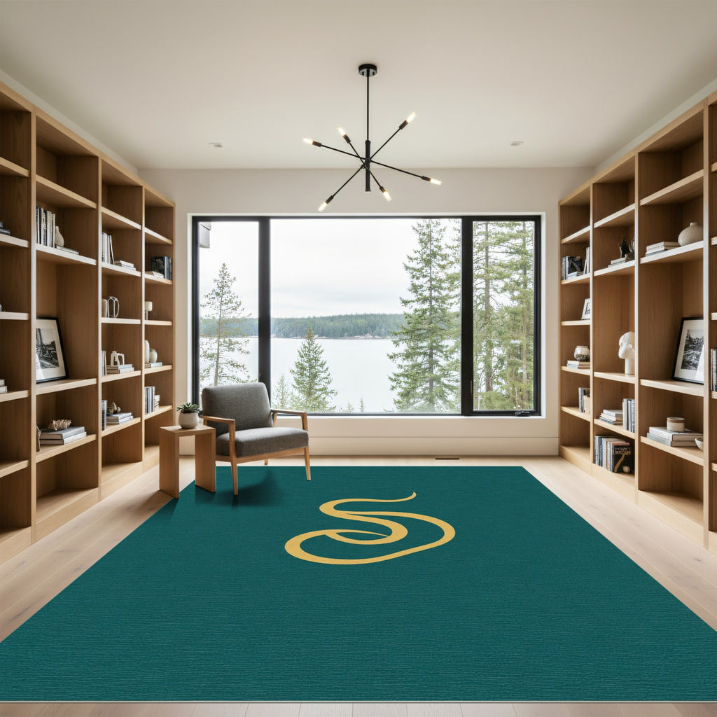 Aureolin Swirl Teal Rug