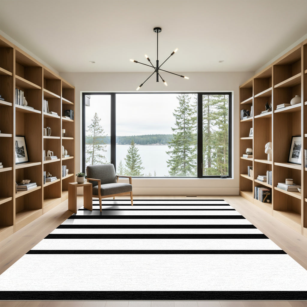 Bold Stripe Black and White Rug