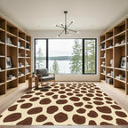 Brown Spots On Creamy Background Rug