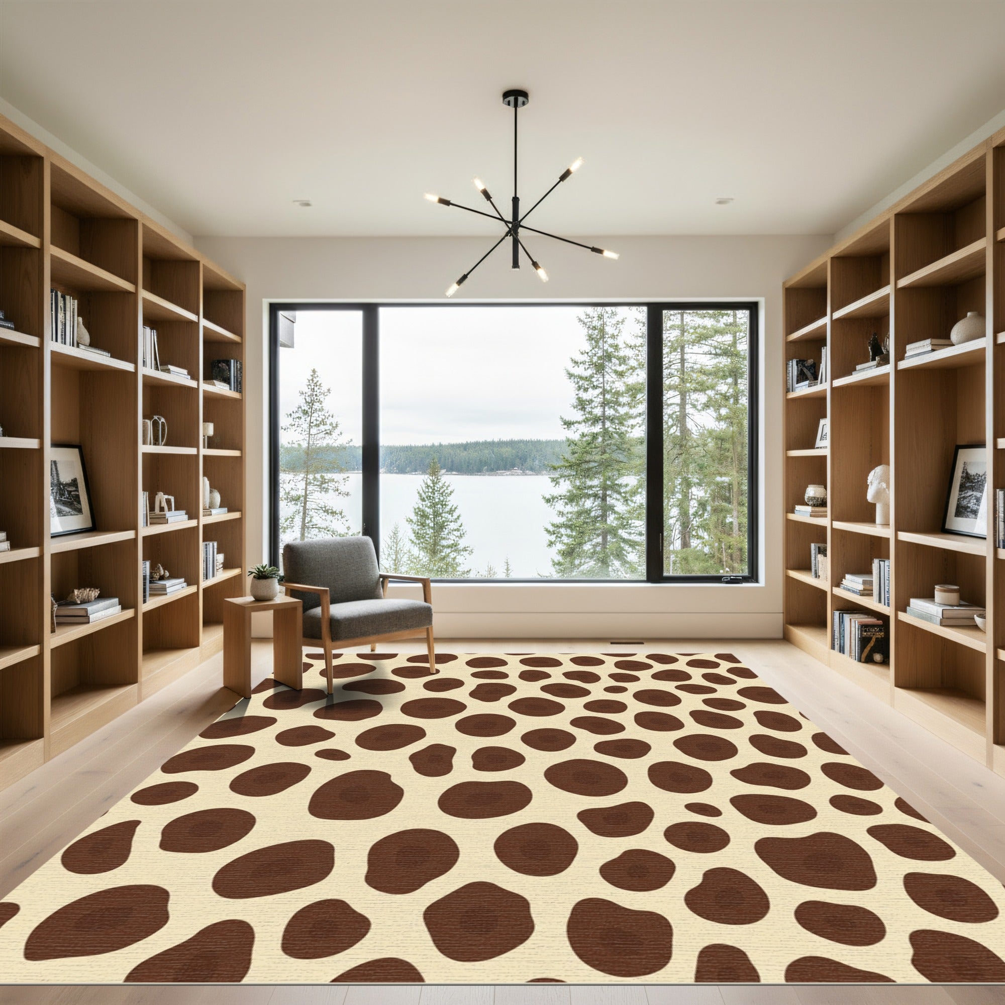 Brown Spots On Creamy Background Rug
