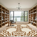 Classic Cream Brown Arabesque Rug