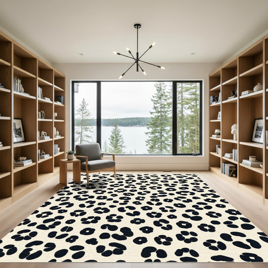 Chic Cream Black Animal Spots Rug
