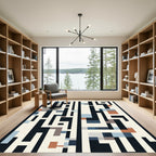Abstract Geometric Maze With Browns Rug