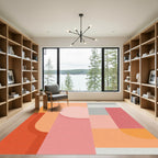 Soft Geometric Pastel Mid-Century Modern Rug