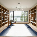 Deep Navy Vertical Stripe Ribbon Rug