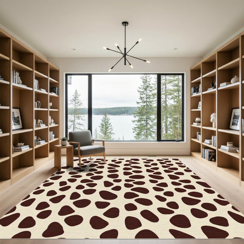 Brown Giraffe Spot Casual Pattern Rug