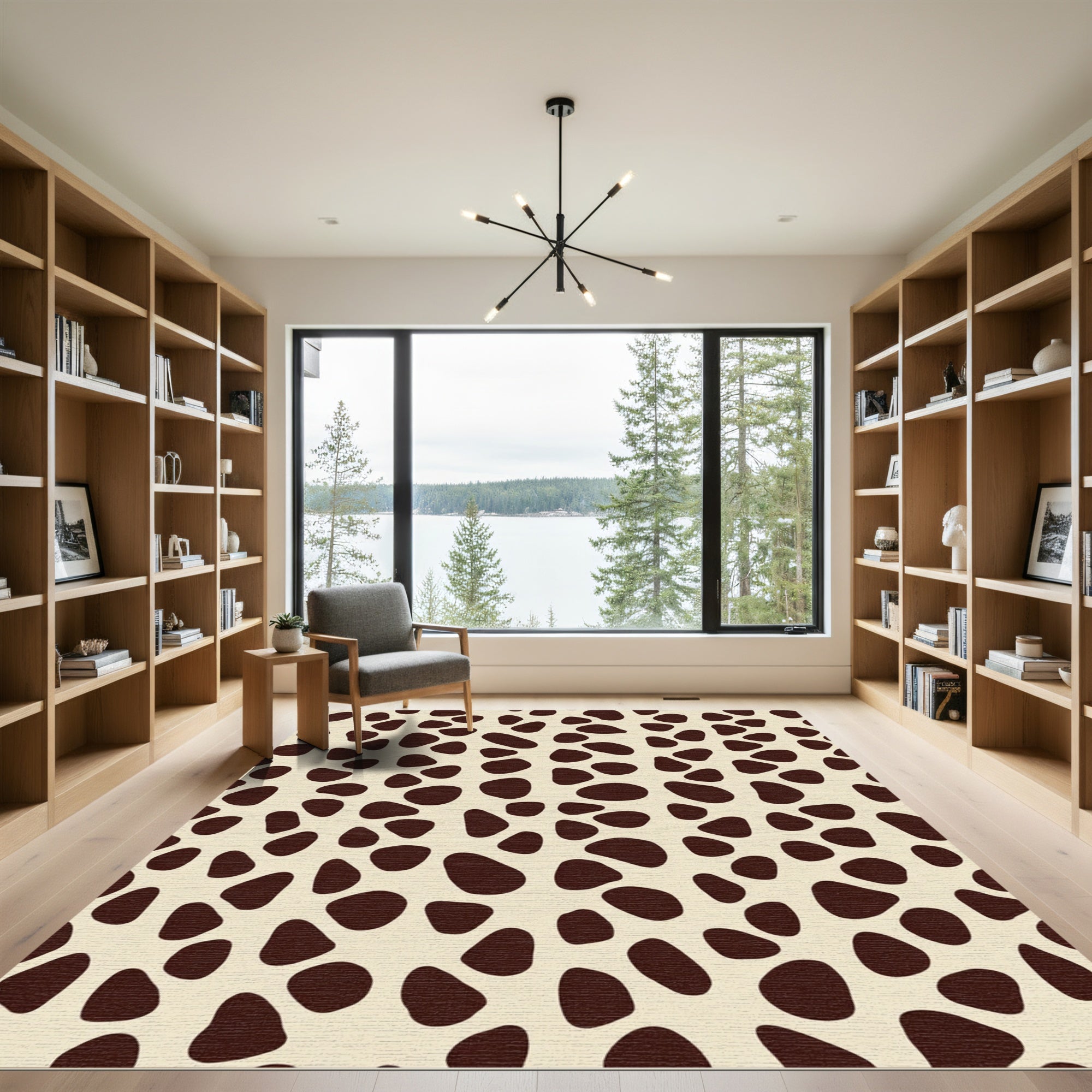 Brown Giraffe Spot Casual Pattern Rug