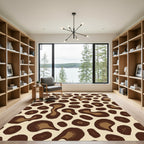 Brown Beige Spotted Animal Hide Rug