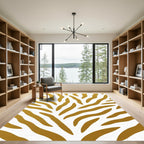 Golden Bronze Zebra Wave Rug