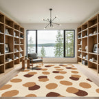 Earthy Brown Abstract Blob Rug