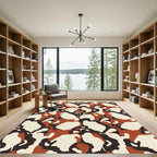 Earthy Camouflage Abstract Organic Forms Rug