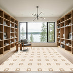 Neutral Beige Armchair Repeat Rug