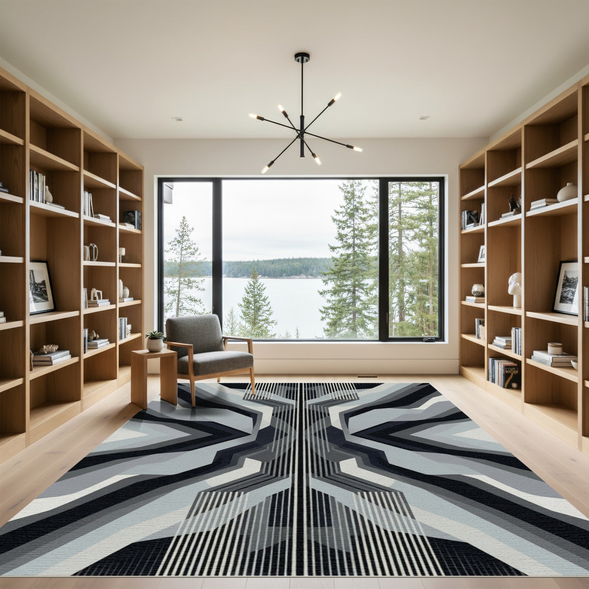 Monochromatic Geometric Layered Abstract Rug