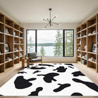 Black White Irregular Spots Rug