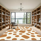 Earthy Orange Abstract Spots Rug