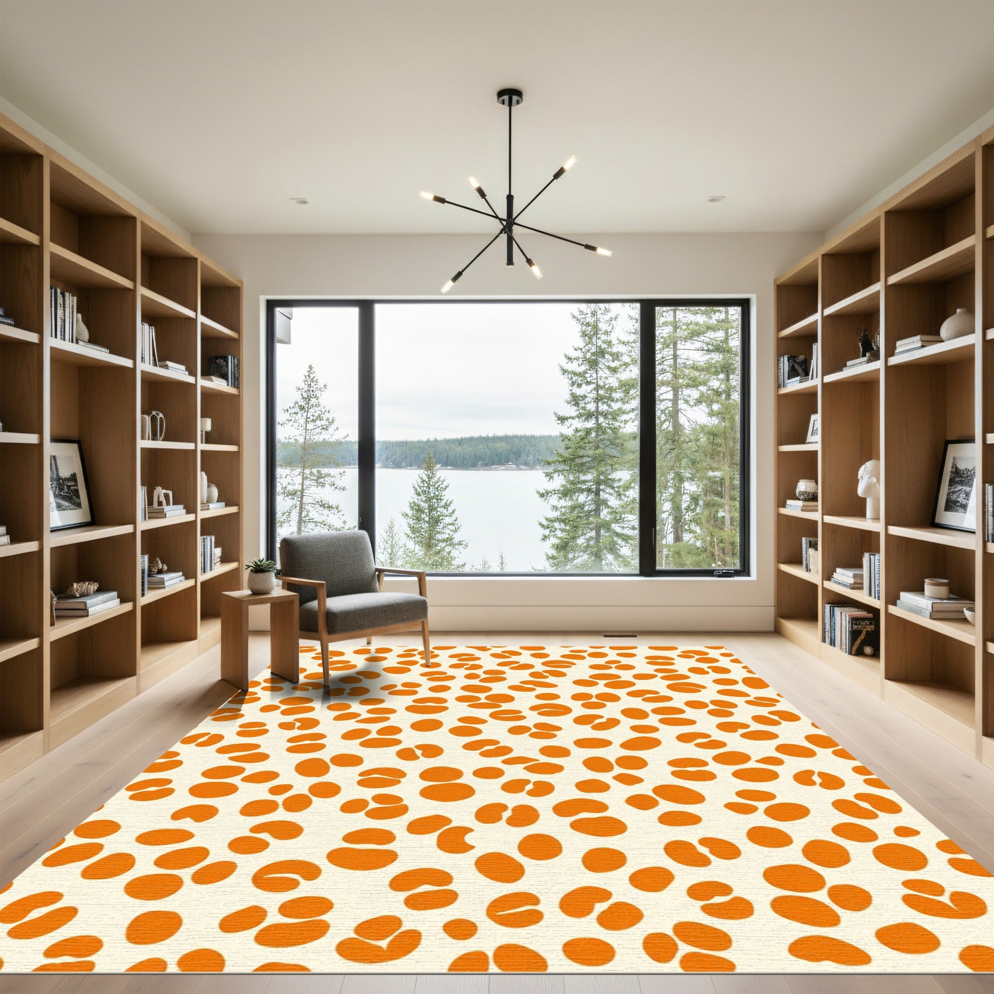 Orange Cream Spot Cluster Rug