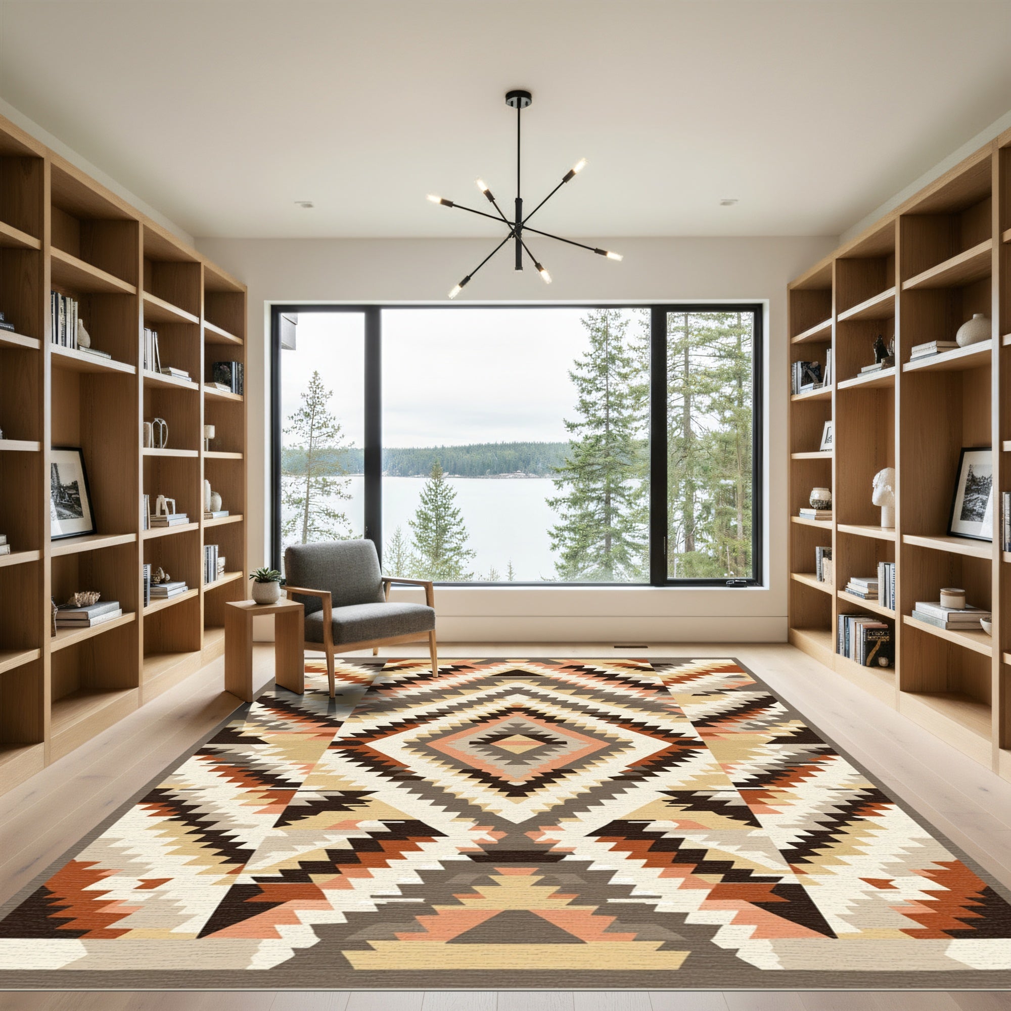 Earthy Geometric Southwest Diamond Rug
