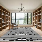 Monochromatic Horizontal Stripe Abstract Rug