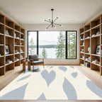 Soft Blue Organic Abstract Shape Rug