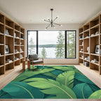 Lush Emerald Leaf Serenity Rug