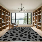 Gray Black Polka Dot Spot Rug