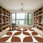 Brown Petal Mid Century Modern Rug