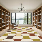 Earthy Tones Square Lattice Rug