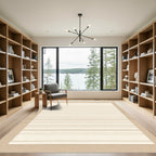 Neutral Beige Thin Striped Rug
