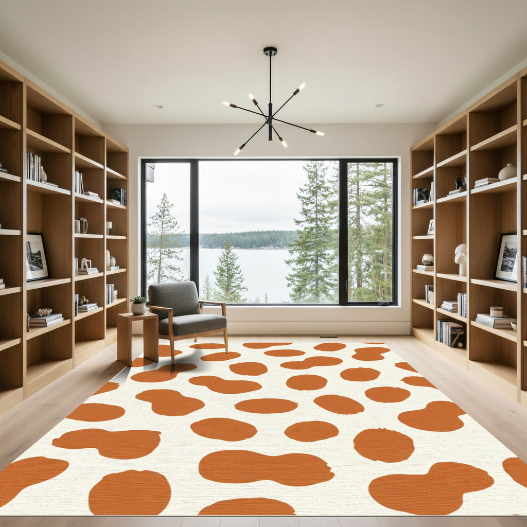 Terracotta Spots Organic Arrangement Rug